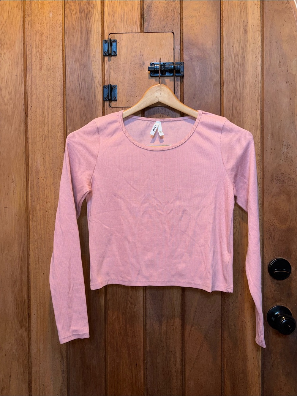 PACT Dusty Rose Long-Sleeve Scoop Neck Top